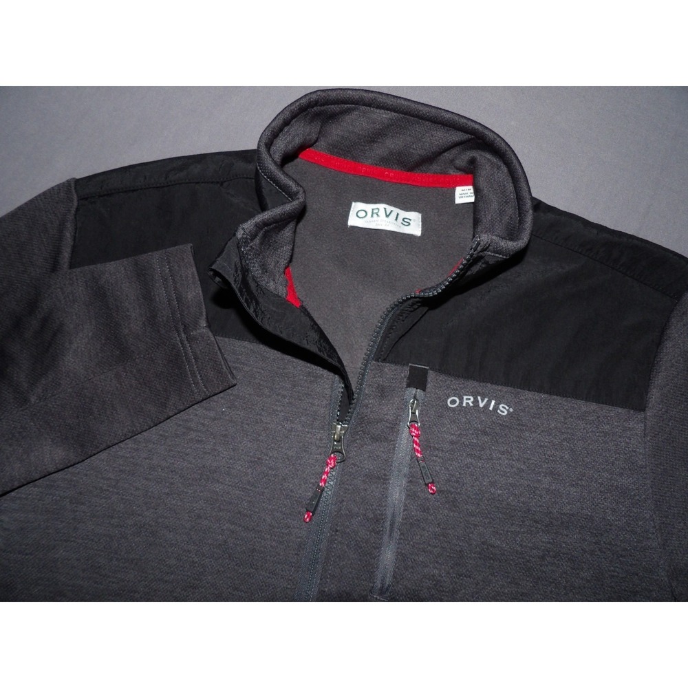 ORVIS Zip-Up Black/Gray Athletic Soft Shell Casual Jacket Men's Medium